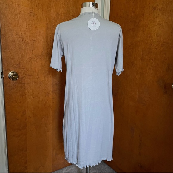 AllegriaWear Grey Nightgown Medium M Allegria Wear Gray Supima Cotton - Picture 2 of 8